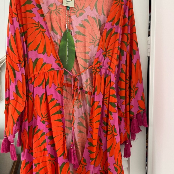 Farm Rio Copacabana pink kimono coverup XS NWT - Picture 10 of 10